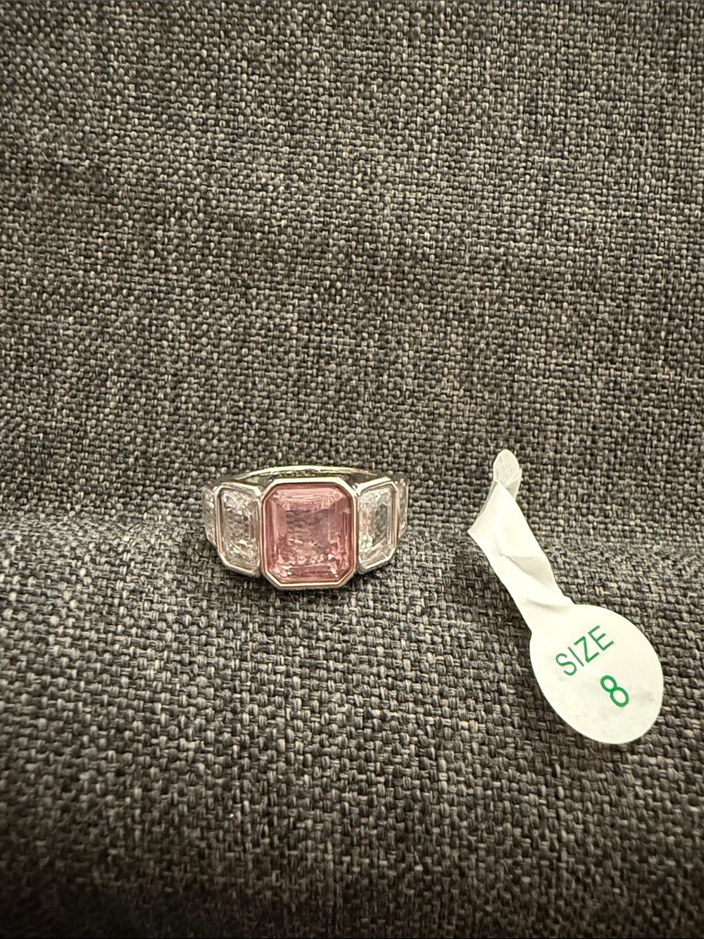 Bomb party OG rhodium plating Pink Stone Women's Ring - Size 8